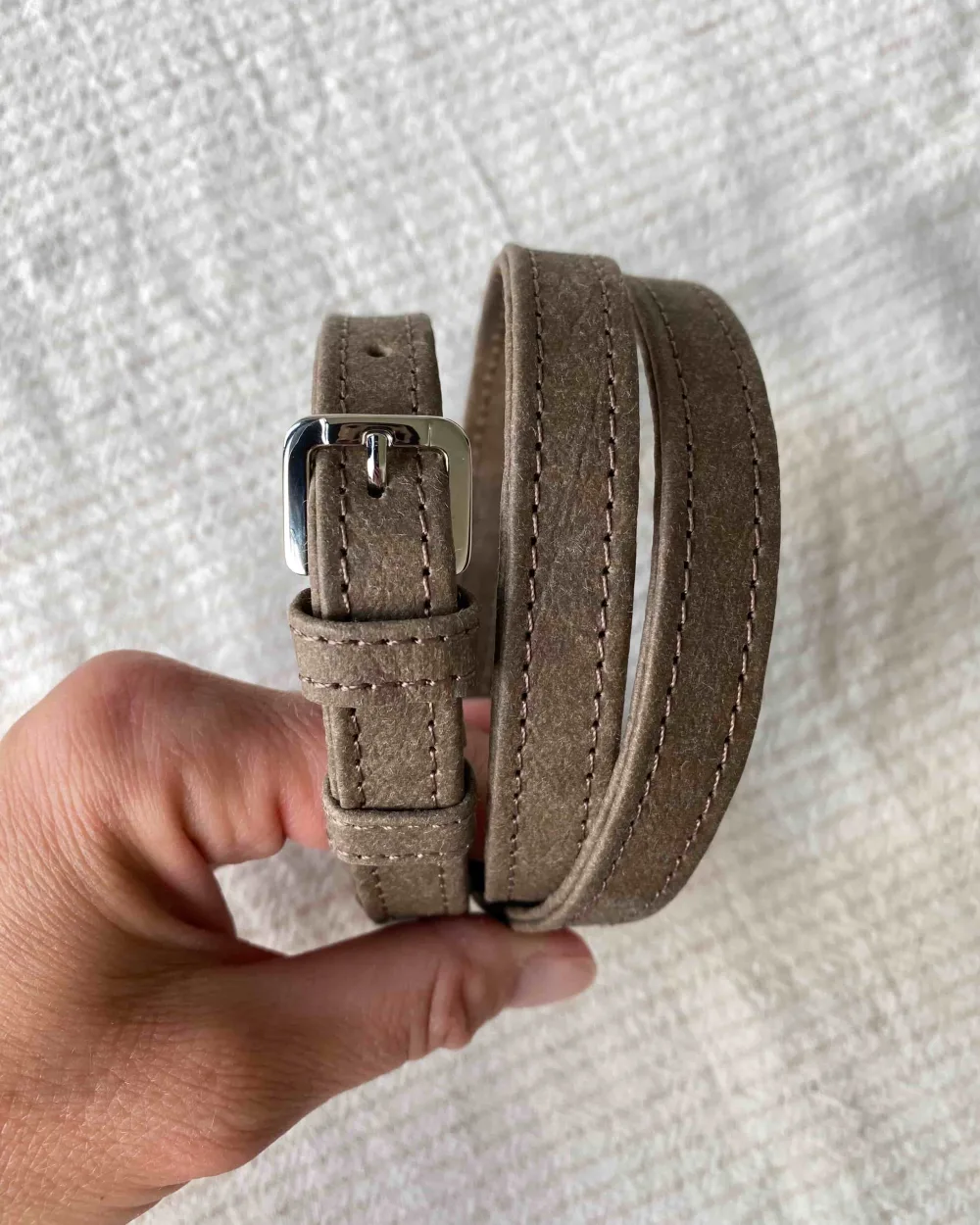 Pasek do spodni KLARA taupe — 15 mm