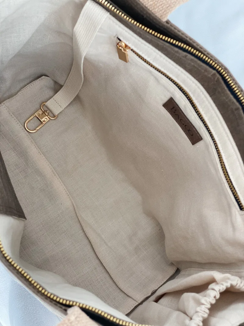 Shopperka ELLY taupe — torebka ze skóry celulozowej