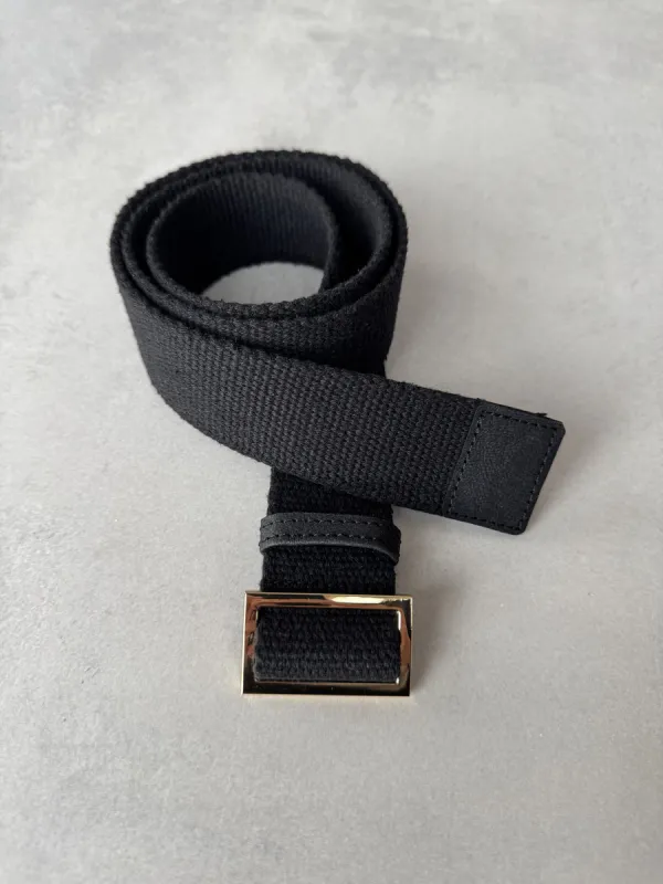 Bawełniany pasek do spodni czarny — 40 mm