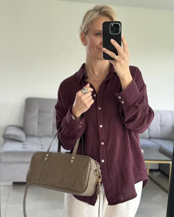 Bagietka SIMONA taupe — torebka ze skóry celulozowej