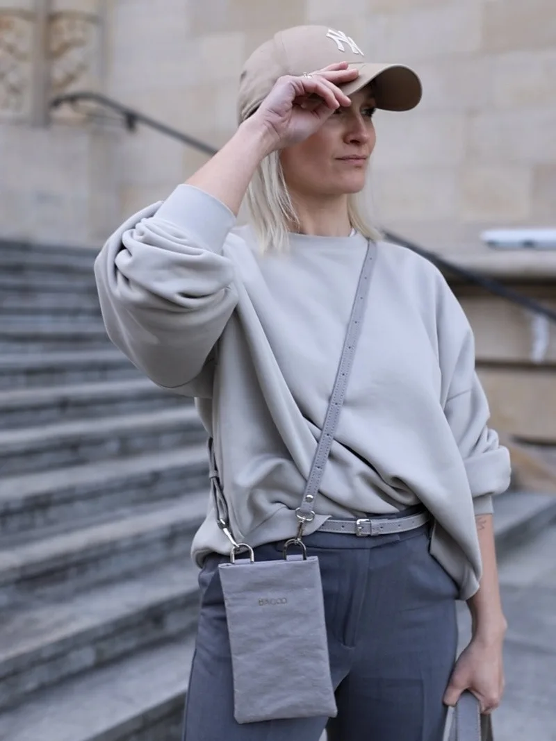 Phonebag IVY szara — torebka na telefon ze skóry celulozowej