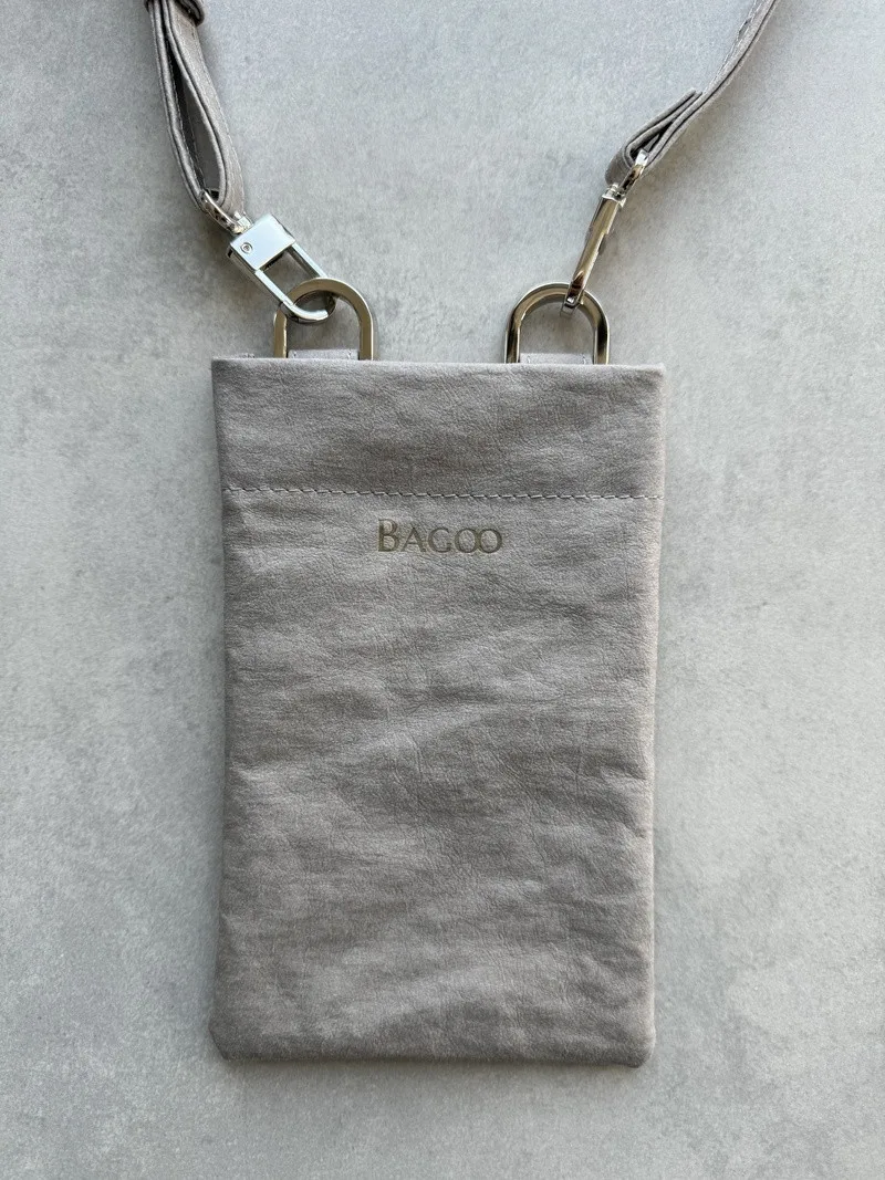 Phonebag IVY szara — torebka na telefon ze skóry celulozowej