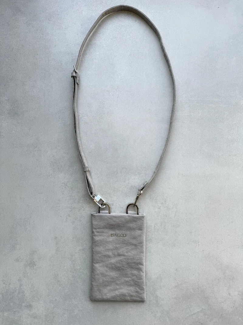 Phonebag IVY szara — torebka na telefon ze skóry celulozowej